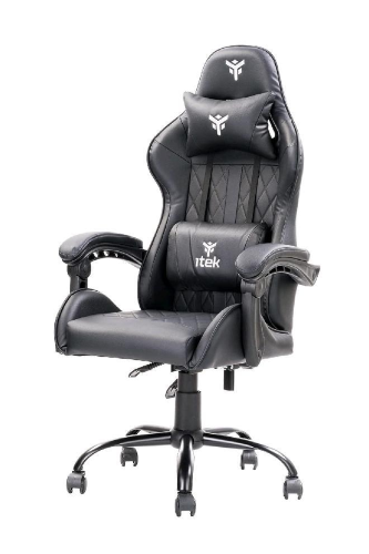 ITEK RHOMBUS PF10 SEDIA GAMING DESIGN ERGONOMICO GIREVOLE DI 360° BRACCIOLI IMBOTTITI SCHIENALE RECLINABILE DOPPIO CUSCINO BLACK